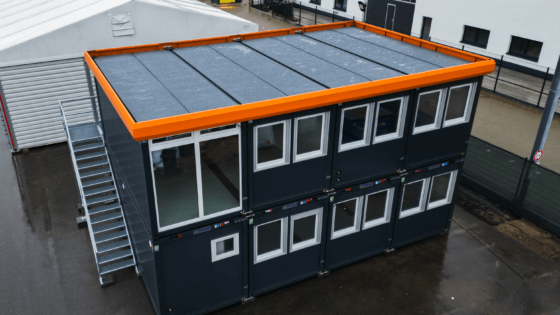 Projektbeispiel für Containeranlagen Baumann Container - Büroanlage Köln - Außenansicht Draufsicht