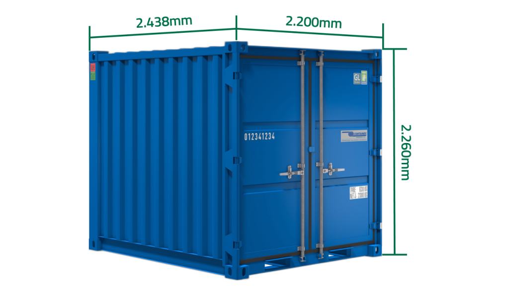 Lagercontainer 8-Fuß Außenansicht 3D-Modell