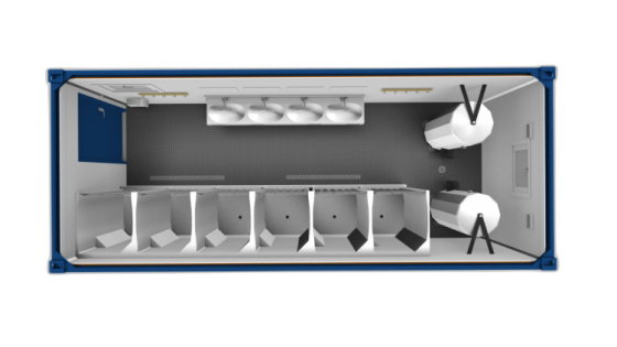 Sanitärcontainer 20-Fuß Dusche Innenansicht 3D-Modell