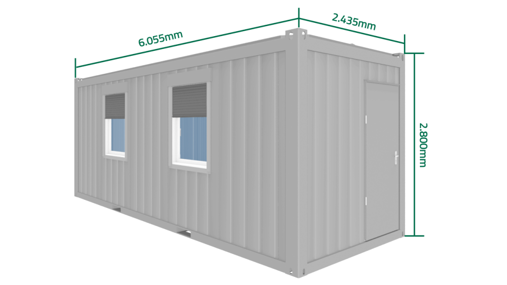 Wohncontainer 20-Fuß Außenansicht 3D-Modell