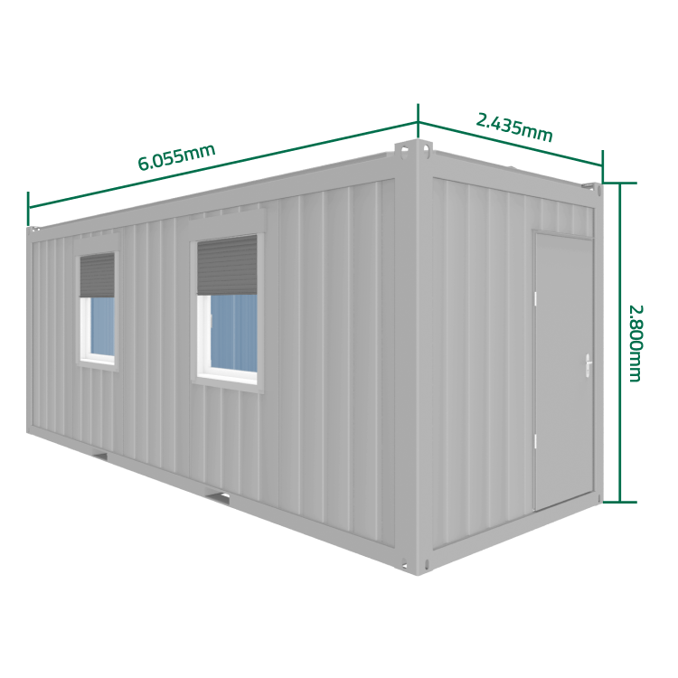 Wohncontainer 20-Fuß Außenansicht 3D-Modell